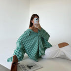 's Casual All Match Plaid Shirt Arrival Collared Long Sleeve Single Breasted Pocket Top