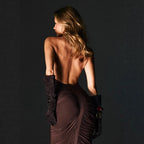 Women's Halter Long Evening Dress Slim Fit Maxi Cocktail Wedding Cocktail Host Battle Gown