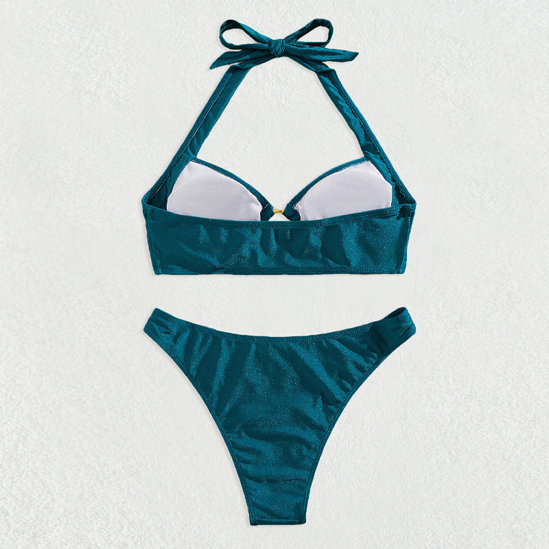 Solid Color Bikini Swimwear
