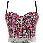 Women's Rhinestone Beaded Corset Top