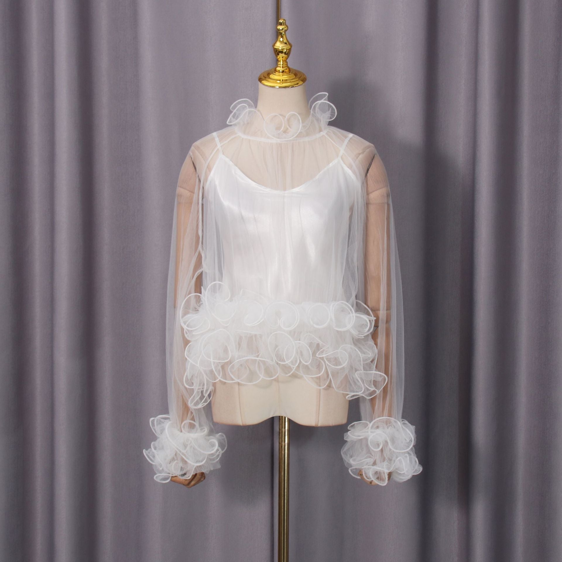 Lace Patchwork Long Sleeve Shirt