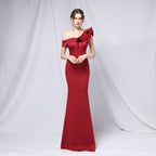 Women's Off-Shoulder Banquet Evening Dress Maxi Party Long Elegant Slim
