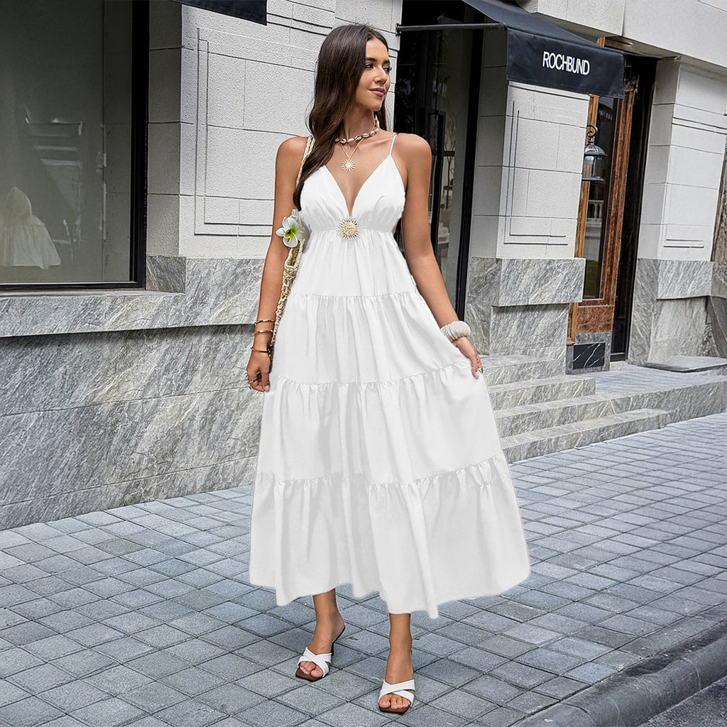 Elegant Spaghetti-Strap Long Dress
