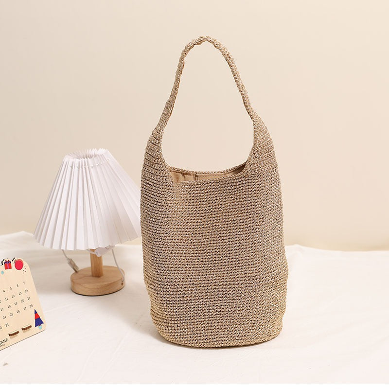 Women's Woven Bucket Beach Bag