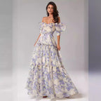 Off-Shoulder Organza Evening Dress