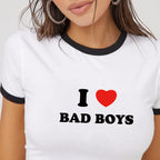 Women’s I Love Bad Boys Graphic T Shirt