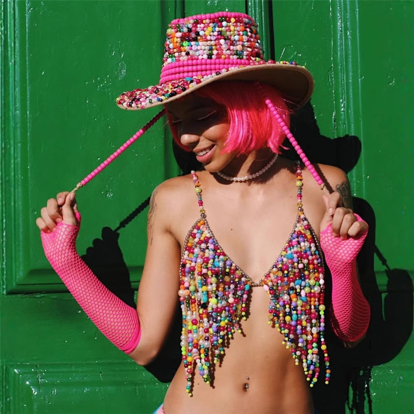 Women Clothing Colorful Beautiful Handmade Beaded Beaded