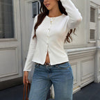 Women's French Striped Waist Wool Coat