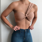 Criss Cross Women Clothing Nightclub Sexy Cropped Halter Bottoming Tube Women Vest
