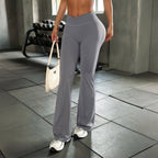 Solid Color Slim Fit Sports Yoga Trousers Pants Women