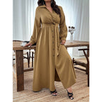 Women's Knot-Front High-Waist Shirt Dress