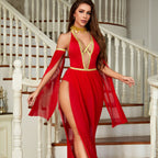 Halloween Medieval Cleopatra Cos Lady Deep V Plunge Dress Uniform Temptation Ornament