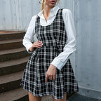 Women's Plaid Cami A-Line Mini Dress
