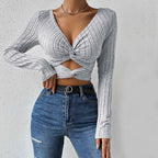 Women's Women's V Neck T Shirt Sneaky Design Cropped Slim Fit Crop