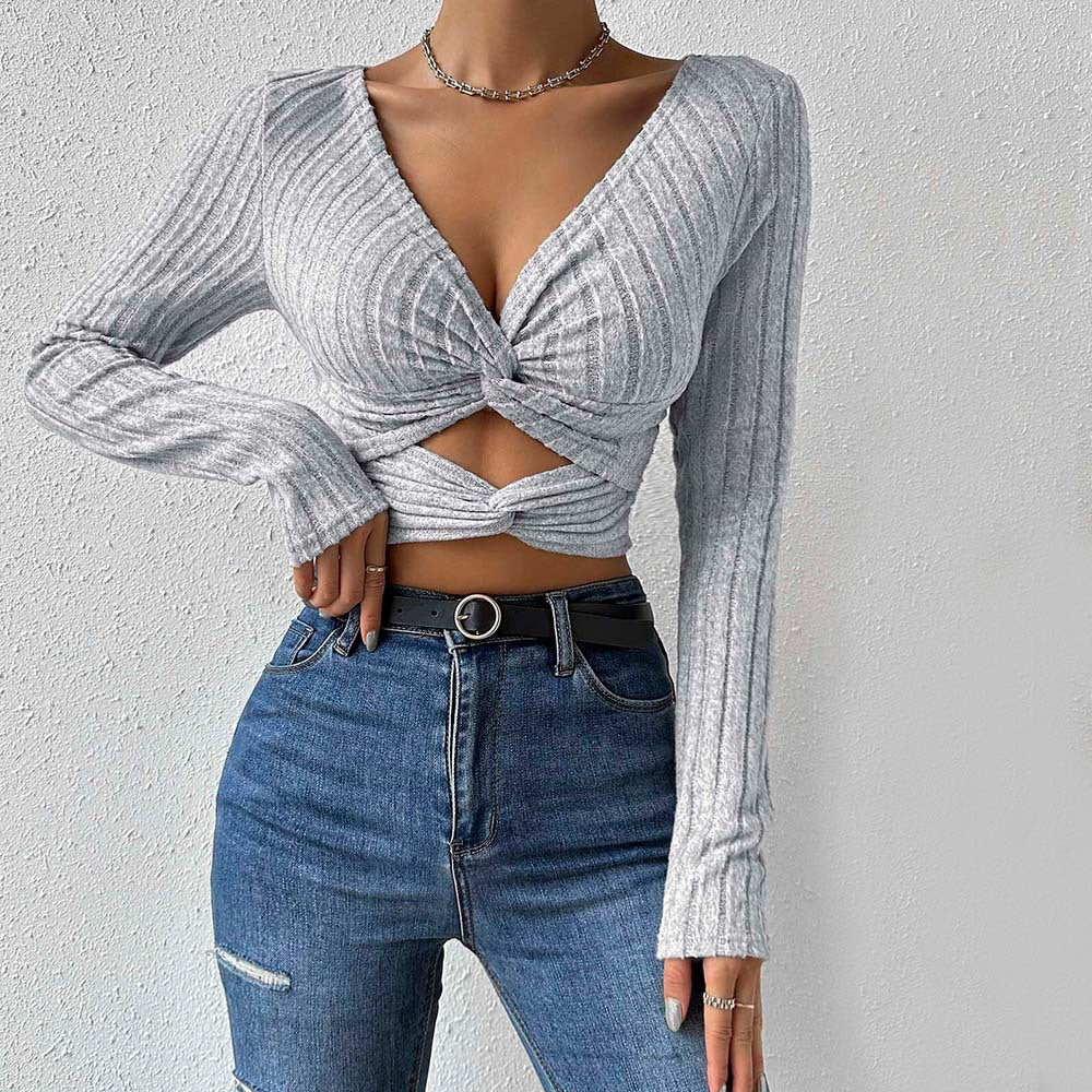 Women's Women's V Neck T Shirt Sneaky Design Cropped Slim Fit Crop
