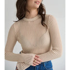 Women’s Black Ribbed Cutout Knit Sweater