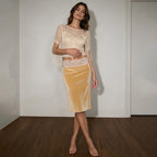Women's Lace-Trim Straight Skirt