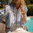 Women's Floral Print Long-Sleeve Shirt