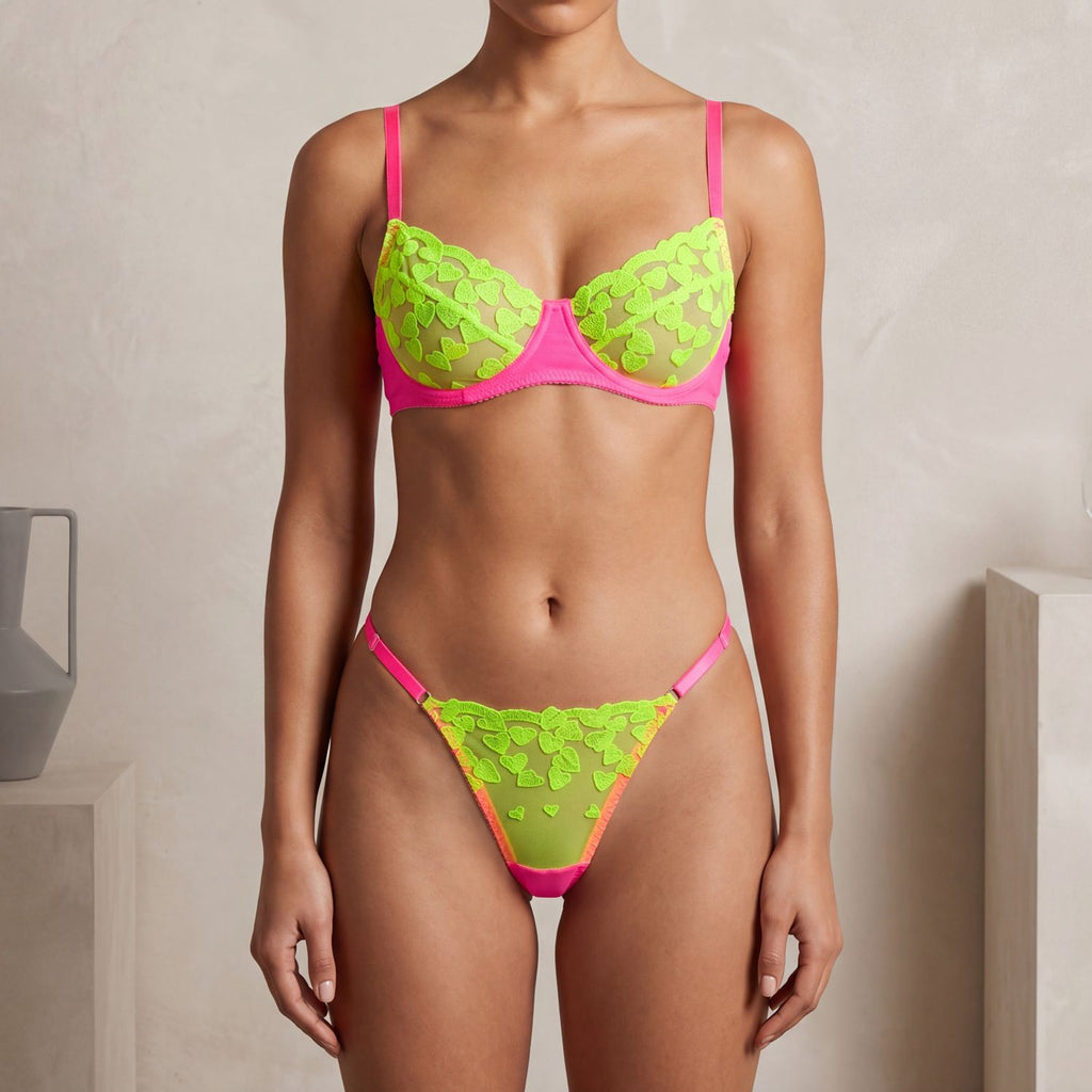 French Heart-Shaped Bra Set Lingerie