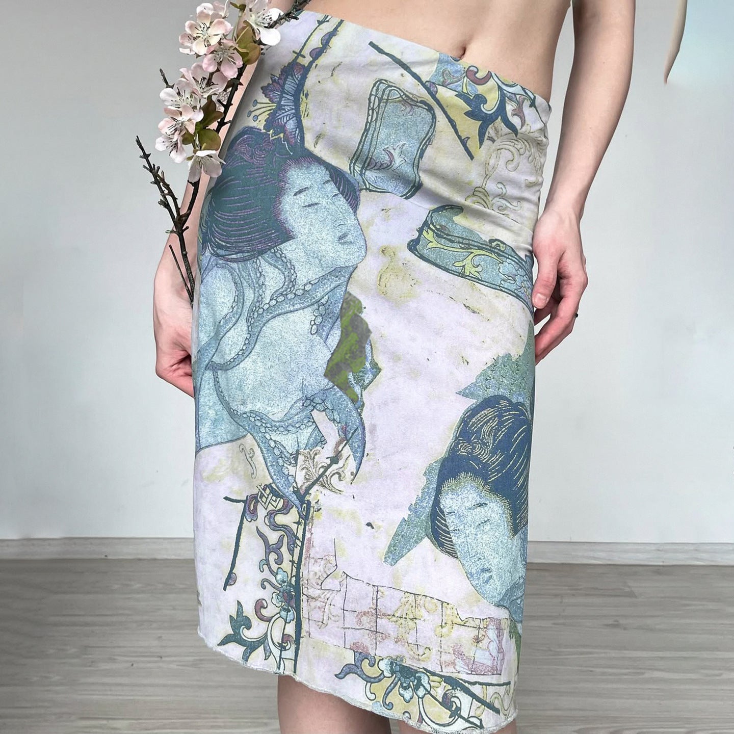 Artistic Retro Japanese Abstract Printing Elegant Graceful