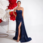 High End Heavy Industry High Grade Elegant Slim Fit Sequined Dress Light Luxury Party Ladies Evening Dress