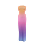 Dress Casual Gradient Print Strapless Waist