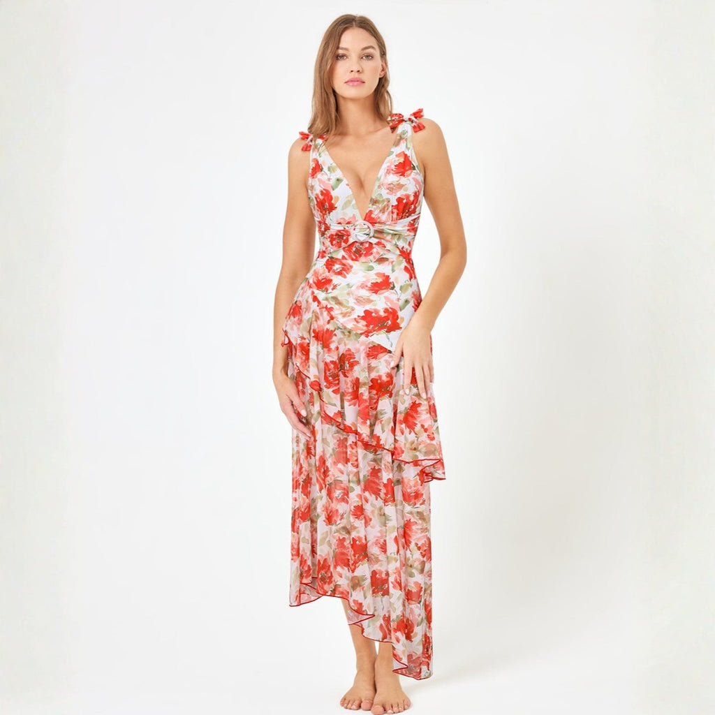 Bow Shoulder One-piece Swimwear