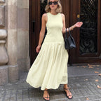 Sleeveless Pleated Maxi Dress
