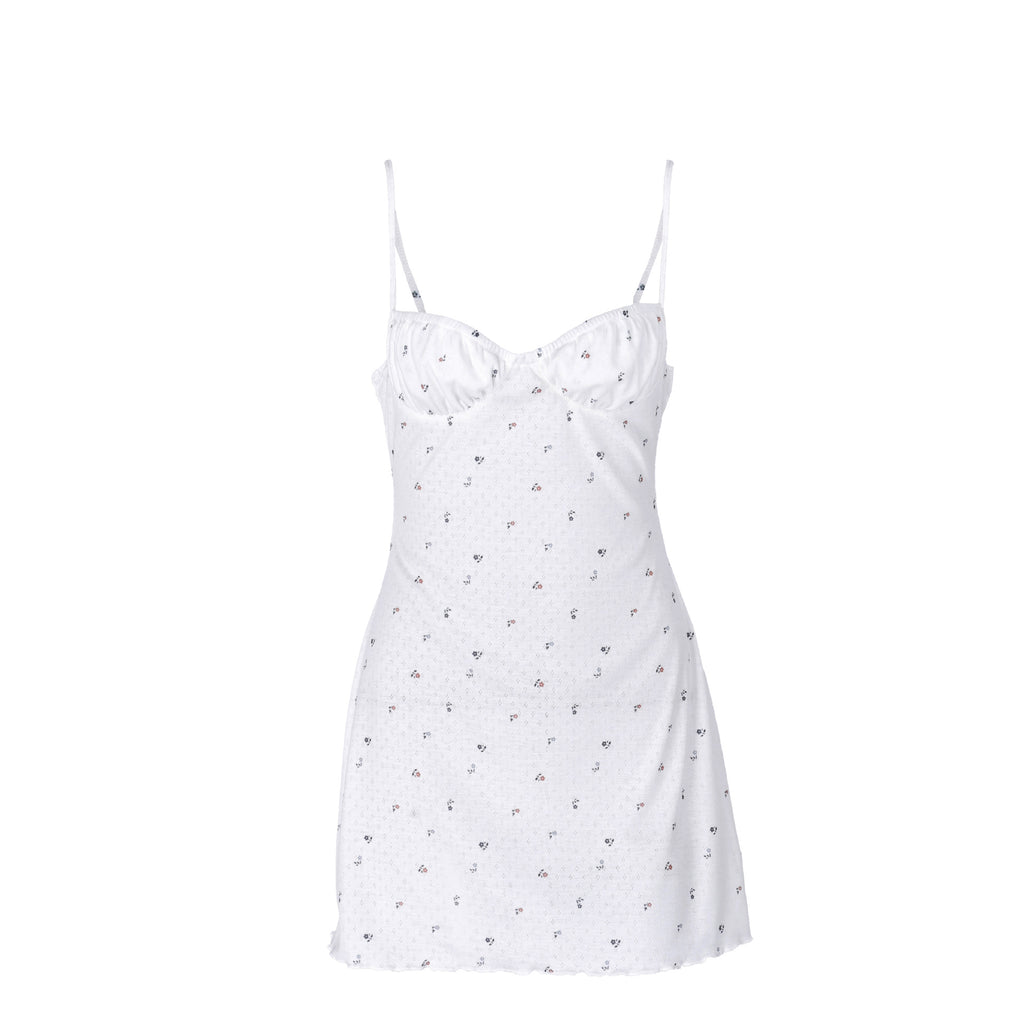 Women's Floral Print Strap Knit Nightdress
