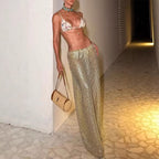 Women's Bronzing Drawstring Trousers