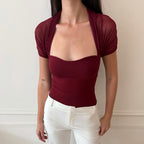 Women's Spring Summer Women Solid Color Mesh Stitching Multiple Wear Sleeveless Slim Top