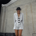 Deep-V Jacket & Shorts Set