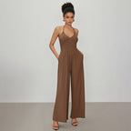 Women’s Lace-Up Halter Jumpsuit