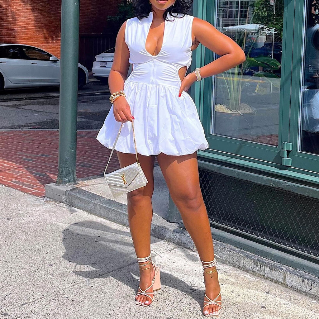 Reversible Cutout Sleeveless Mini Dress