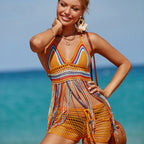Multicolored Tassel One-piece Swimwear