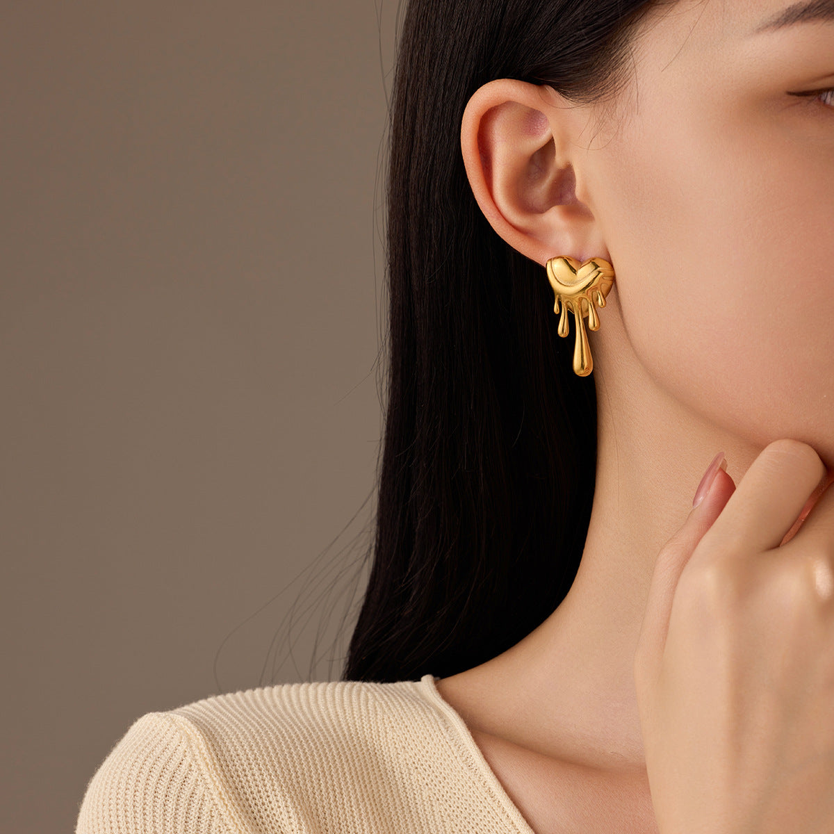 Lava Heart Drop Earrings