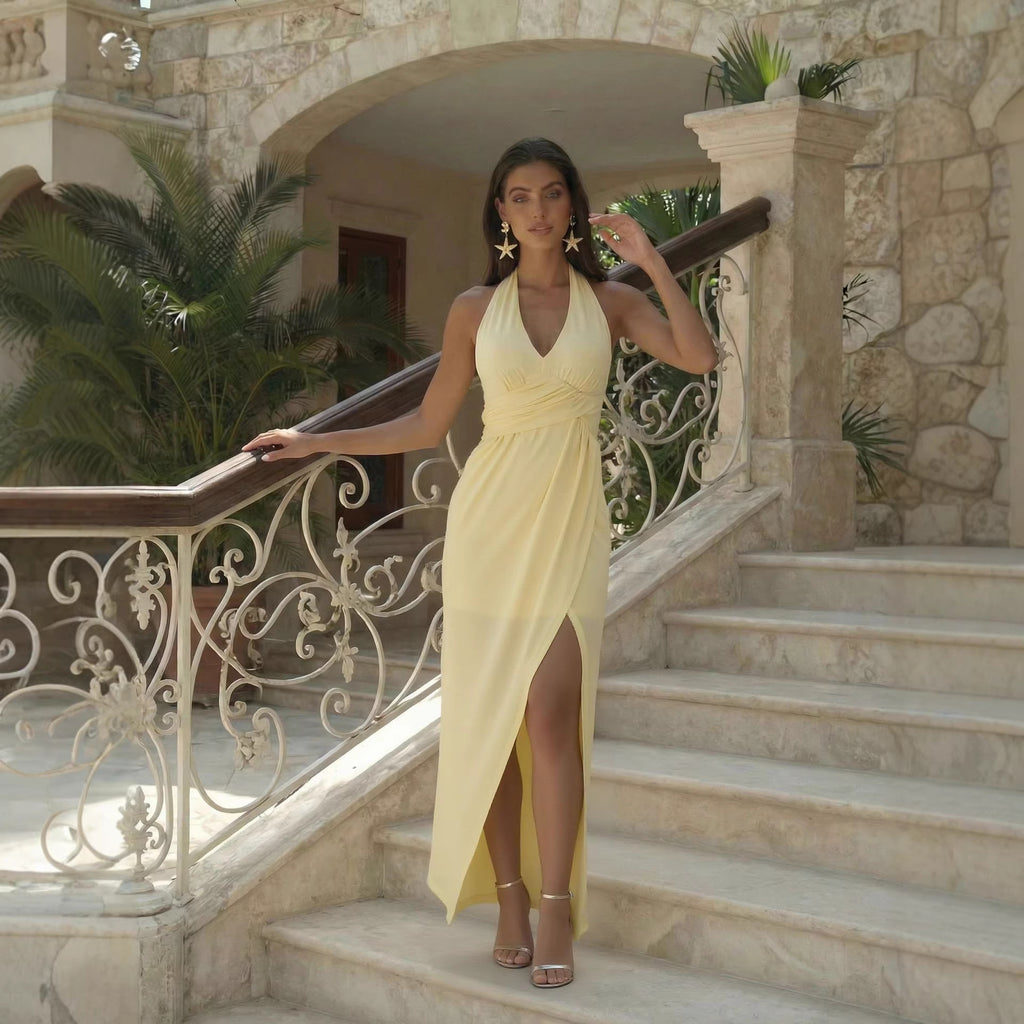 Women's Backless Halter Dress