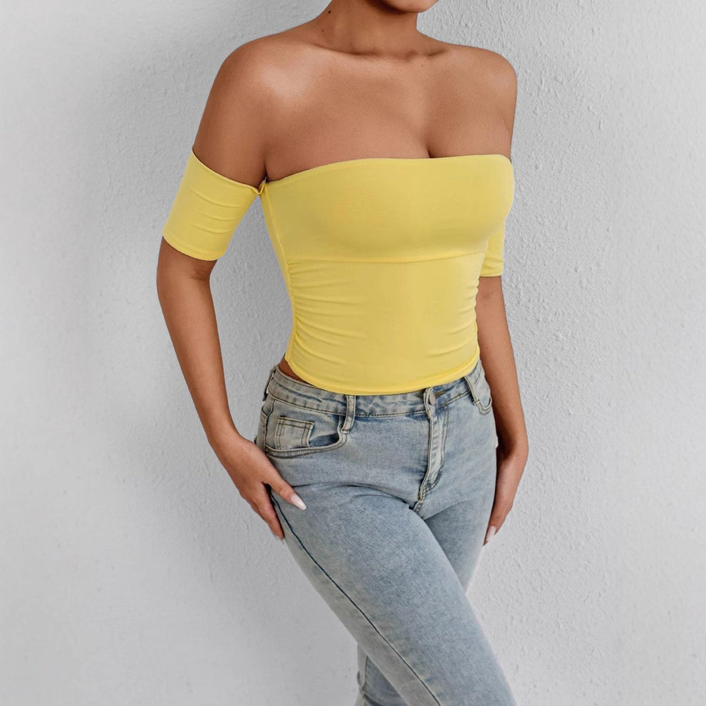 Women's Off-Shoulder Ruched Tube Top