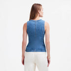 Sleeveless Slim Fit Denim Vest