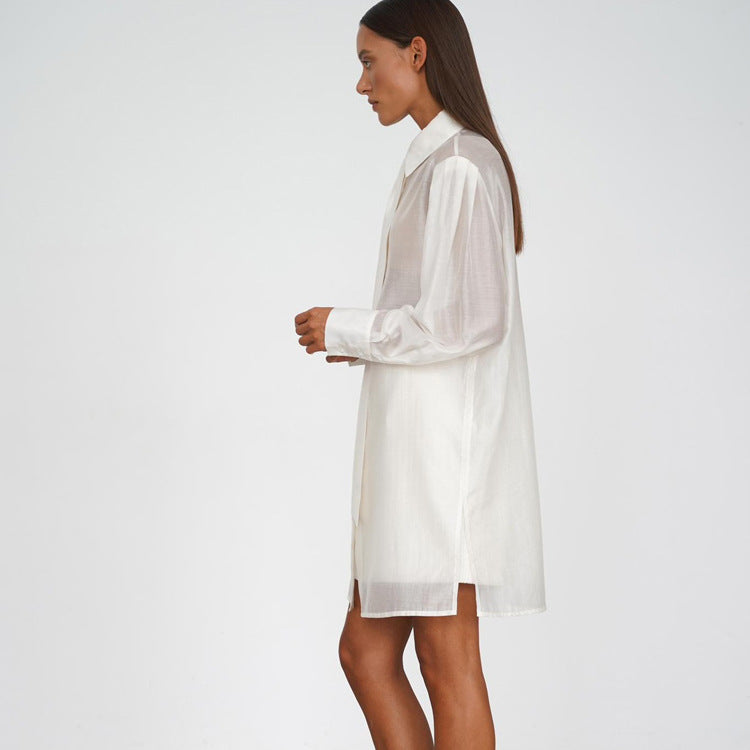 Sheer Tie Cardigan Shirt