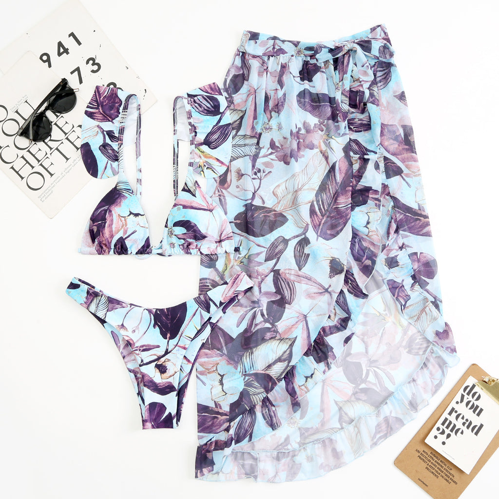 Printed Split One-piece Swimwear