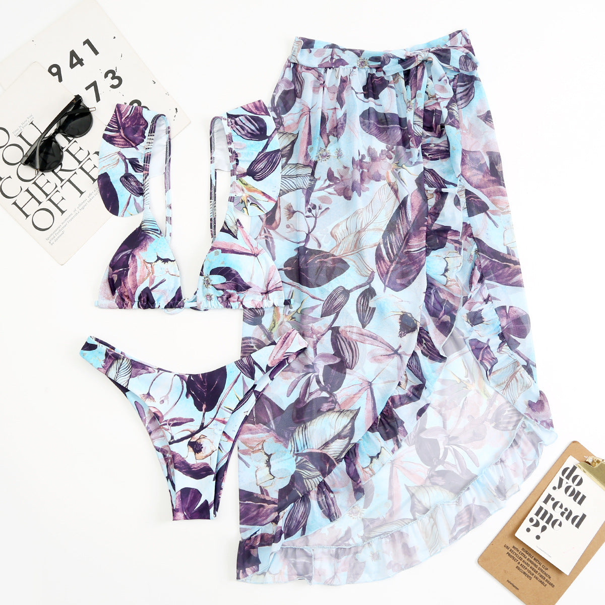 Printed Split One-piece Swimwear