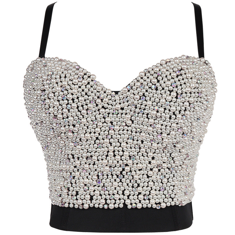 's Bubble Beads Plus Diamond Tube Top Handmade Studded Brassiere