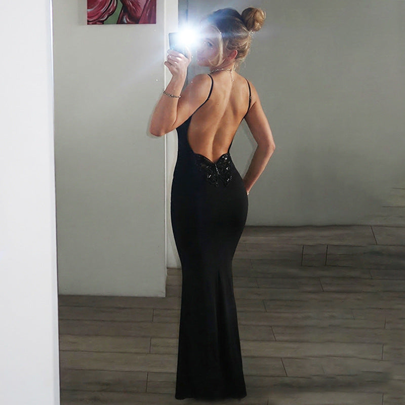 Women's Backless Sequin Dress