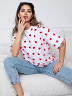 Ivory White Red Love Mesh