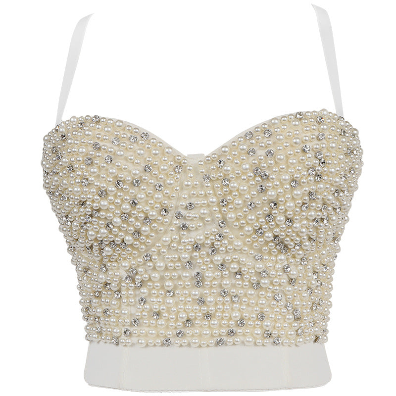 's Bubble Beads Plus Diamond Tube Top Handmade Studded Brassiere