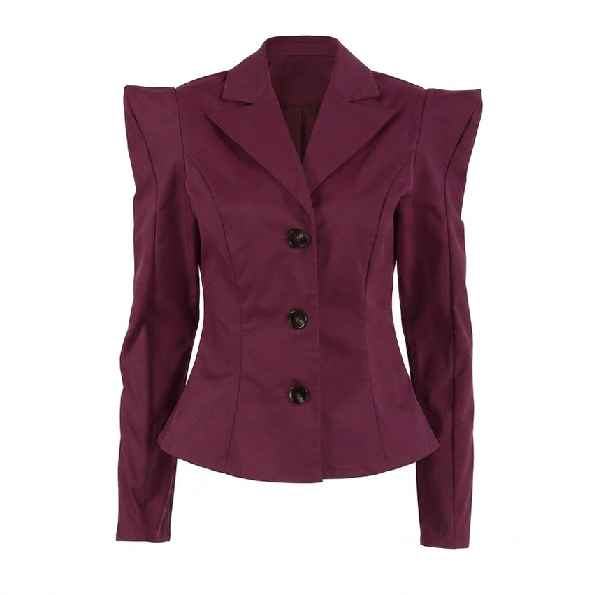 Women's Asymmetric-Hem Single-Breasted Blazer