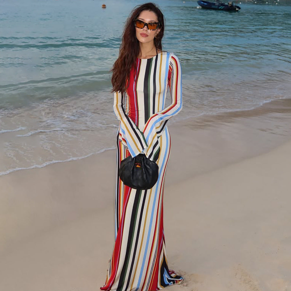 Women's Maxi Striped Dress