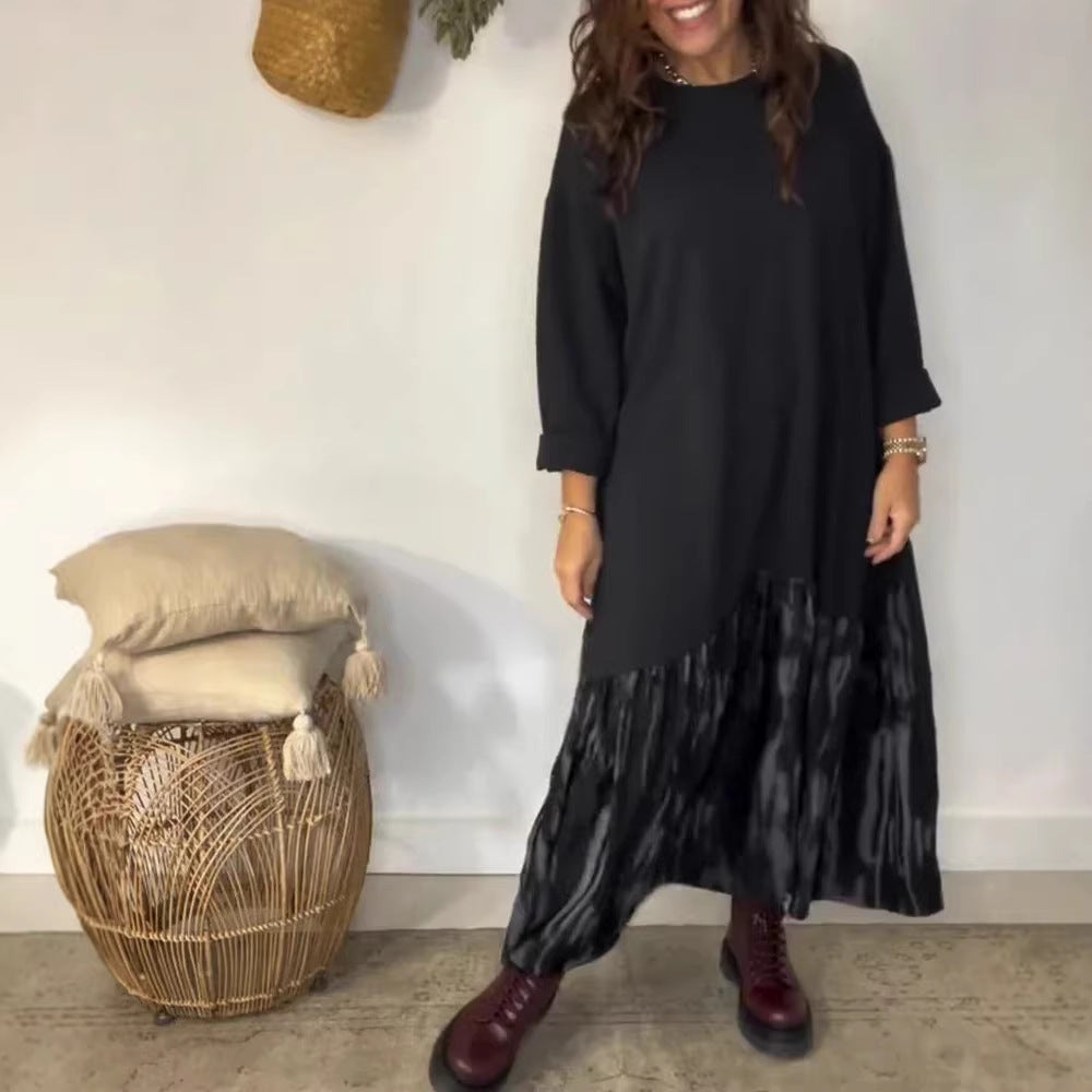 Women's Tie-Dye Ruffle Midi Dress