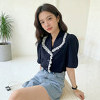 Loose Lazy Relaxed Fit Short Sleeved Shirt Korean High End